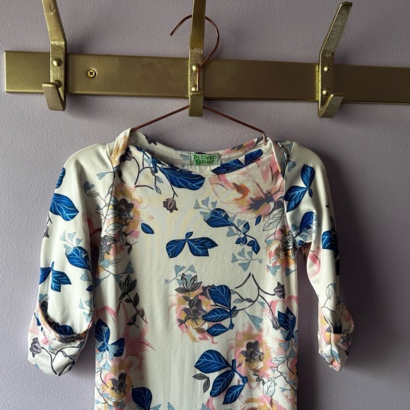 To Sleep Bear White Floral Sleeper Nightgown - Picture 8 of 8